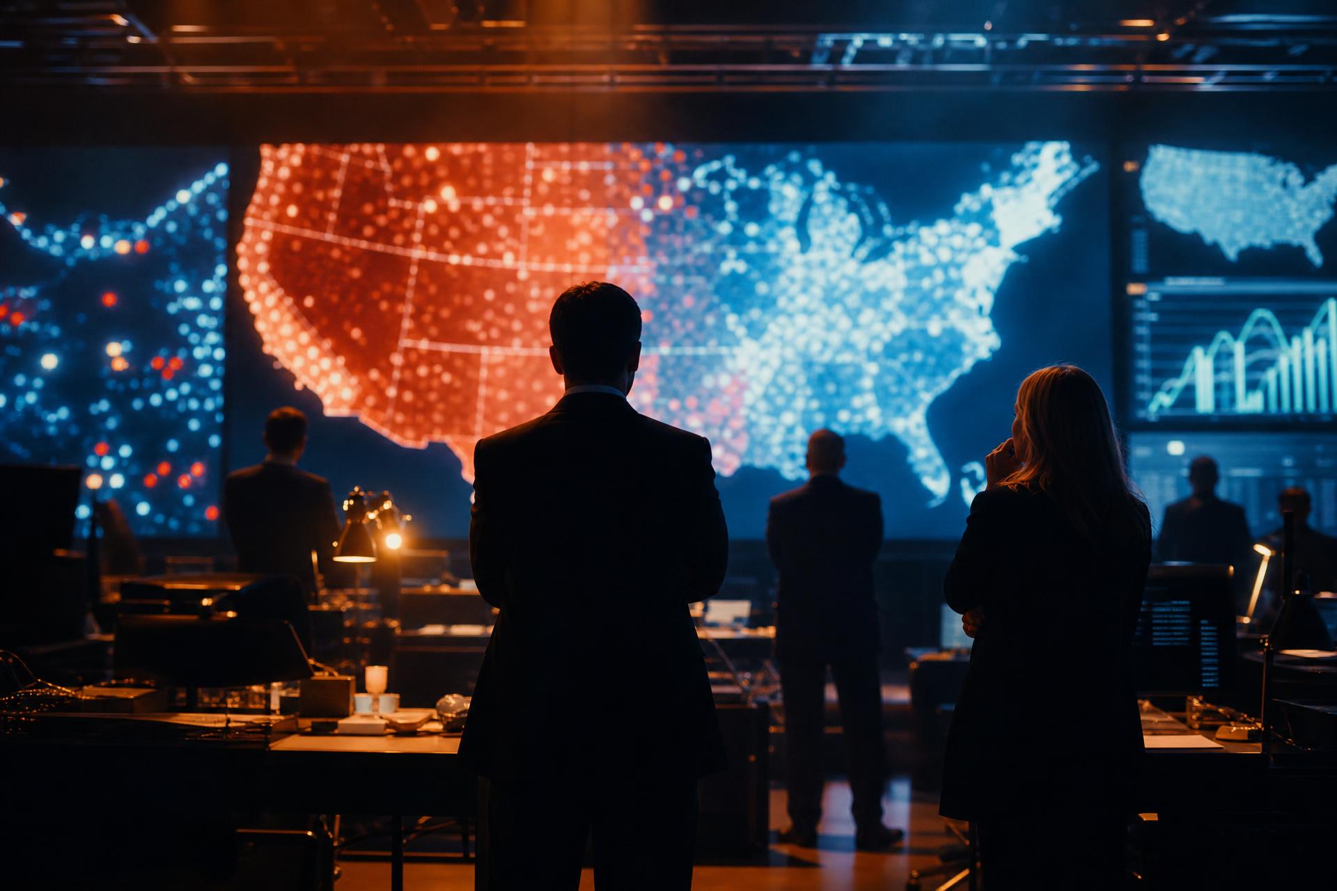 War room electoral con mapas georreferenciados en tiempo real